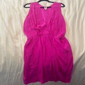 A New York fuchsia pink sleeveless silk dress